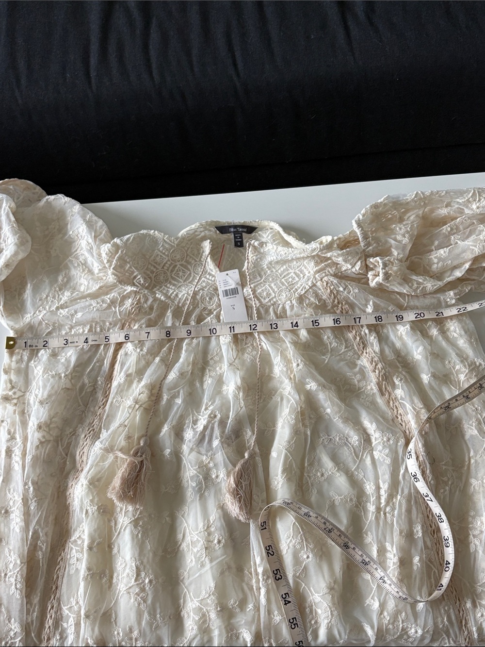 NWT Anthropologie Julia Peasant Lace Embroidery Dress By Blue Tassel Size Small - Picture 16 of 16